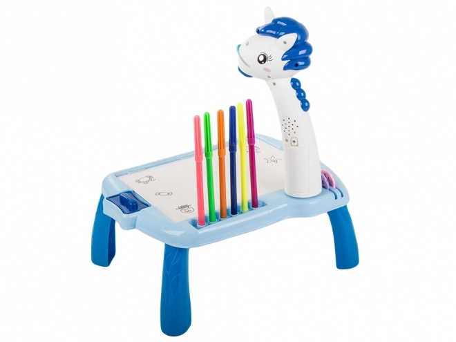 Kinder educatieve tafel met projector blauw