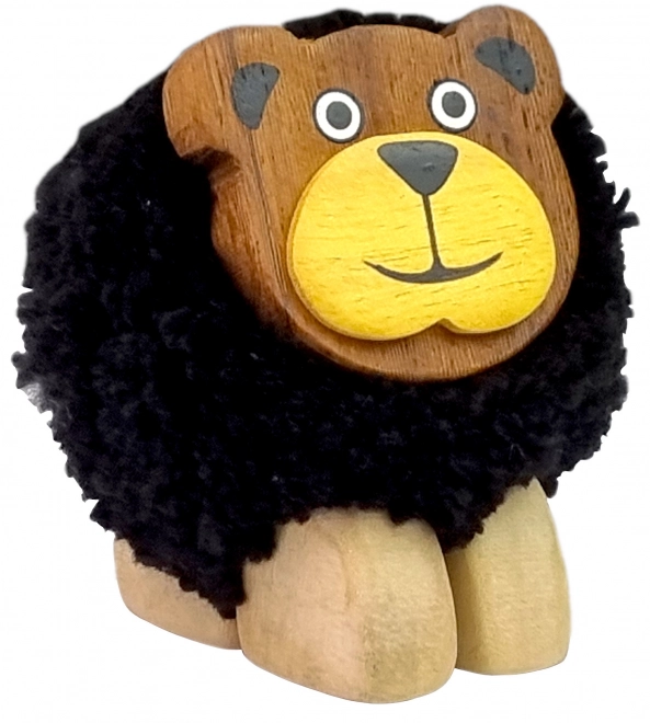 Houten decoratief figuurtje Beer XL Pompon