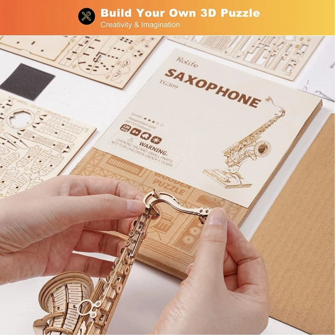 Saxofoon - 3D houten bouwpakket