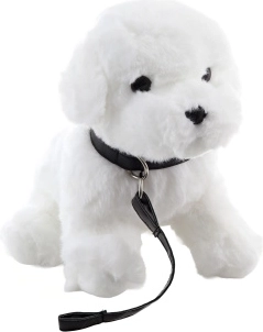 Pluchen Maltezer met riem 22 cm Eco-friendly