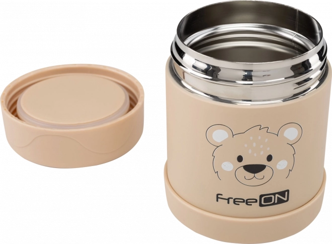 FreeON Thermosfles voor voedsel roestvrij staal 350 ml - beige