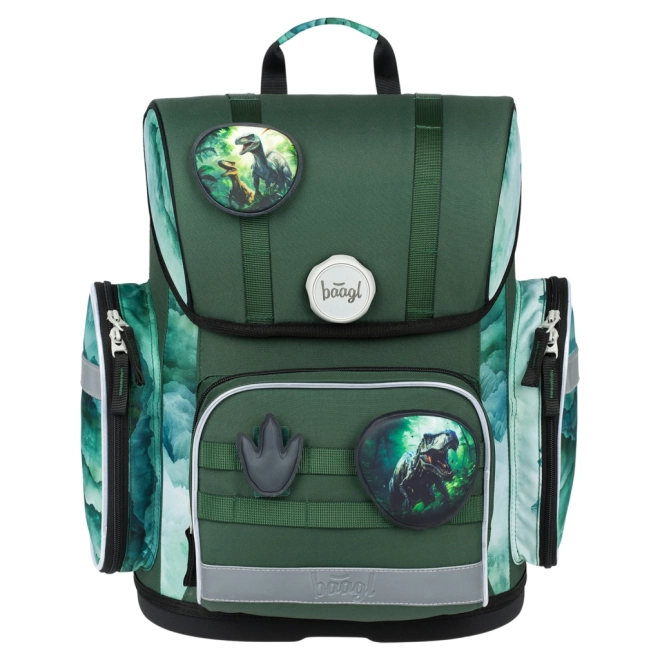 Schoolset Baagl Ergo Dino: rugzak, etui en tasje