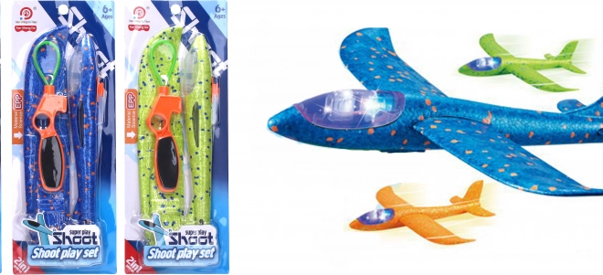 Lanceervliegtuig met lichteffecten 34 cm