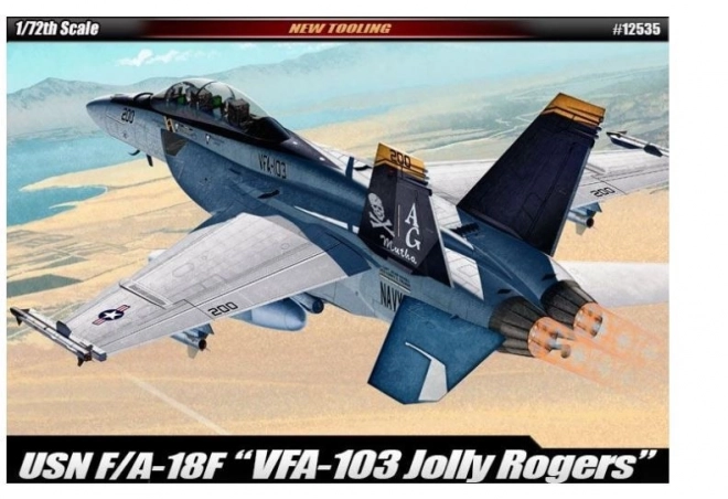 Model van plastic vliegtuig F/A-18F USN VF-103 Jolly Rogers