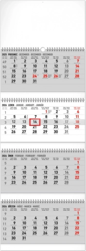 Wandkalender 4‑maands standaard opvouwbaar 2026