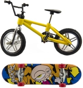 Realistische mini BMX en finger skateboard