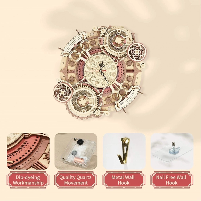 RoboTime 3D houten mechanische puzzel Klok met kalender