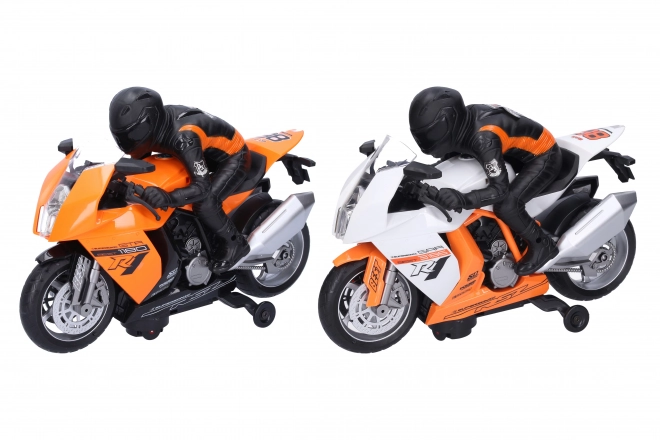 Racemotor met rijder 28 cm