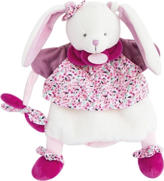 Pluchen handpop Konijntje roze