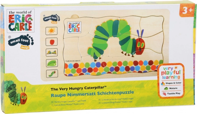 Kleine Voet Houten Inlegpuzzel Hongerige Rups