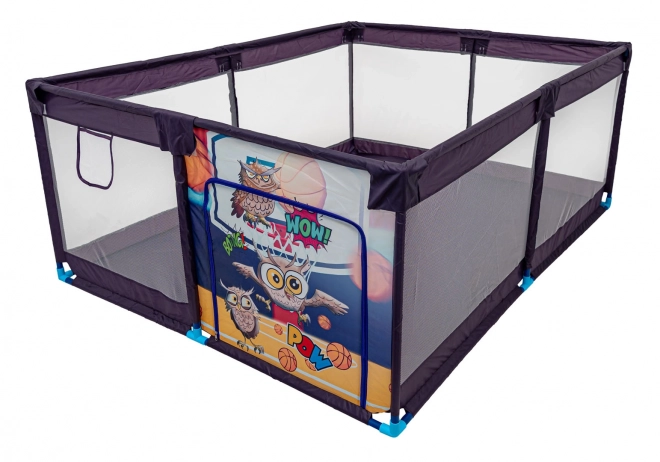 Zachte rechthoekige babybox Sportieve Uil