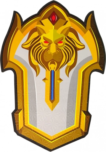 Decoratief schild met leeuwelementen