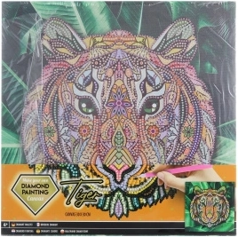 Diamant schilderen op frame tijger 30 × 30 cm GRAFIX