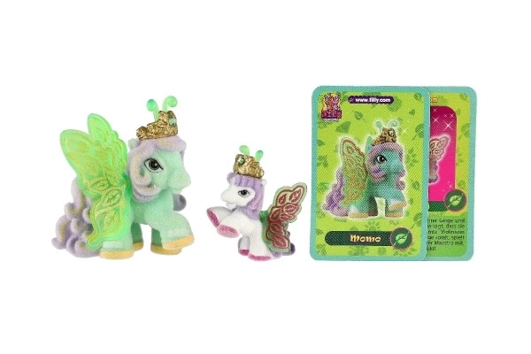 Filly Butterfly familie figuurtjes 2 stuks pluche met accessoires mix van soorten op kaart 17x16,5cm