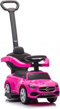 Loopfiets met duwstang Mercedes-Benz 3in1 roze