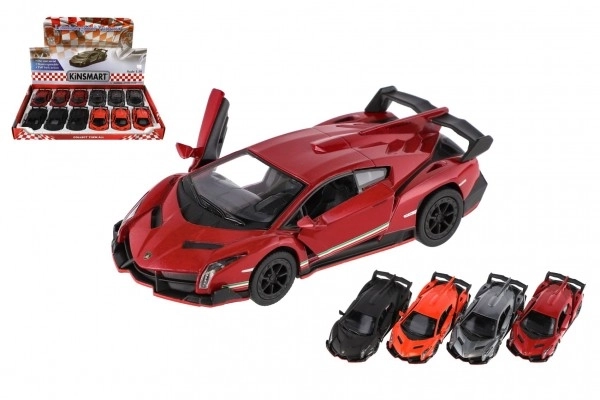 Auto Kinsmart Lamborghini Veneno metaal/kunsstof 13cm op terugtrekmechanisme