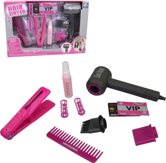 Föhn met accessoires voor kinderen, zwart