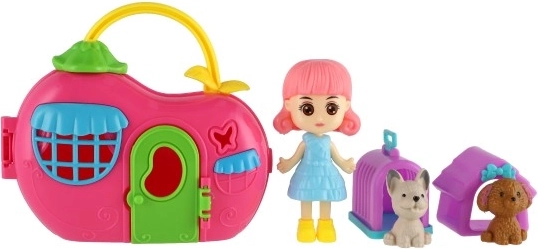Pop en twee huisdiertjes met accessoires