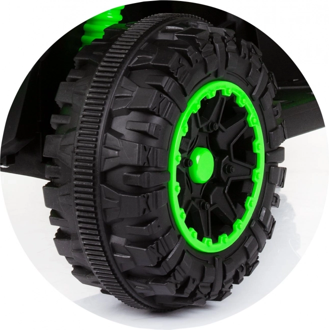 Loopfiets met duwstang en dak ATV groen