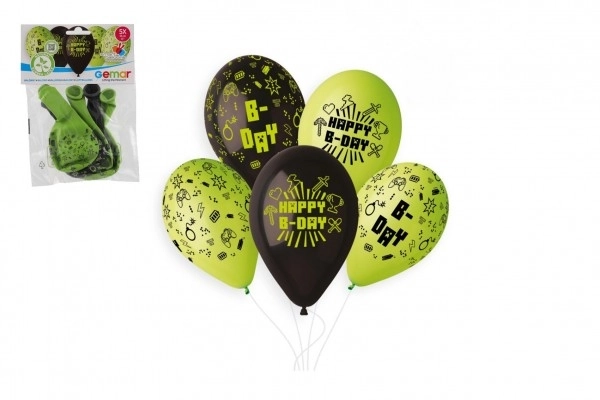Ballon/Ballonnen met bedrukking minecraft 13'' diameter 33cm 5 stuks in zakje