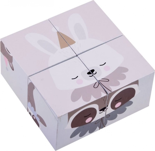 Houten puzzelblokjes met dieren