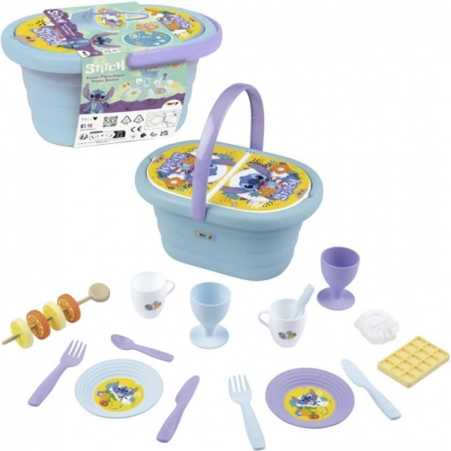 Kinder picknickmand STITCH met accessoires