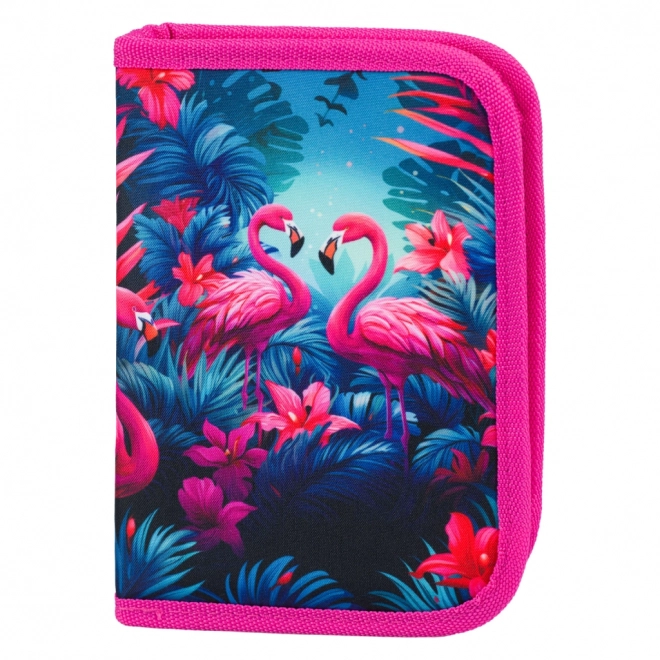 BAAGL School etui met één compartiment Flamingo's