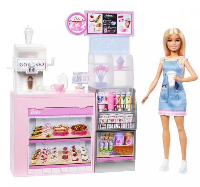 Barbie barista in het café