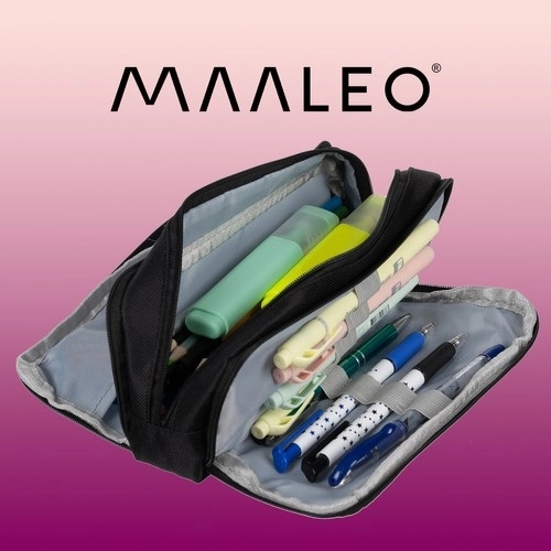 zwarte driekamer etui Maaleo