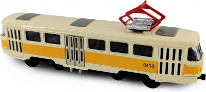 Metalen Tsjechische retrotram T3 16 cm met licht en geluid