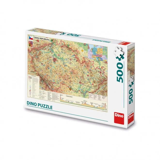 Puzzelkaart van de Tsjechische Republiek - 500 stukjes
