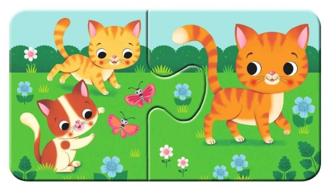 RAVENSBURGER Mijn eerste puzzel – dieren en hun jongen, 9×2 stukjes