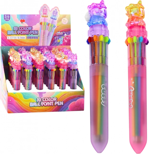 Automatische meerkleurige pen Eenhoorn voor kinderen 10-in-1