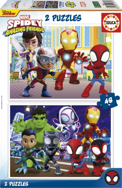 EDUCA Puzzel Spidey en zijn geweldige vrienden 2x48 stukjes