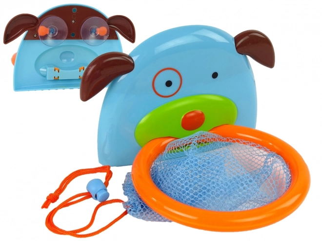 Bad speelgoed mini basketbal met hondje en rubberen visjes