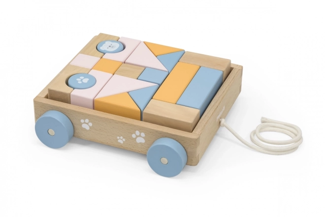 VIGA PolarB houten trekwagen met blokken 21 stuks