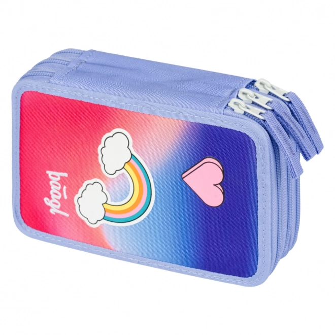 BAAGL schooletui drievoudig regenboog, paars-roze