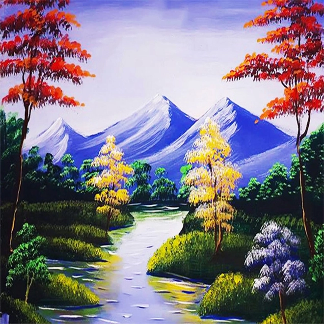 Diamant schilderen Bergstroom 30x40 cm