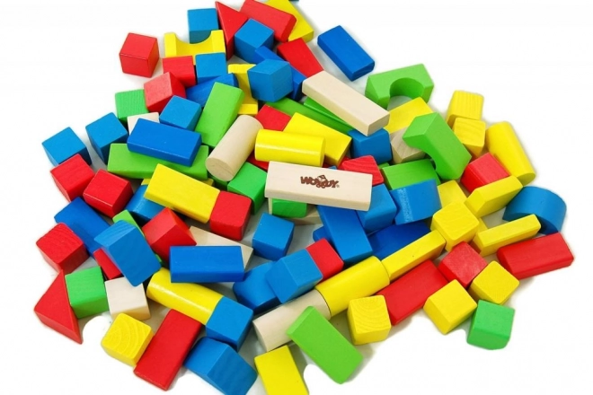 Houten blokken in een emmer 100 stuks