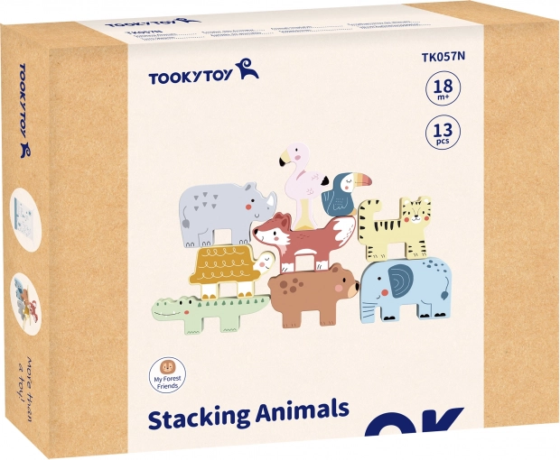 Houten blokken dieren Montessori 9 stuks van Tooky Toy