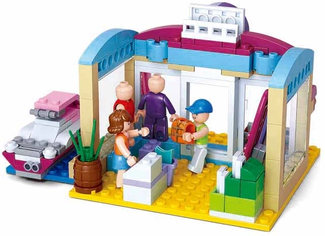 Drie minifiguren met beweegbare delen