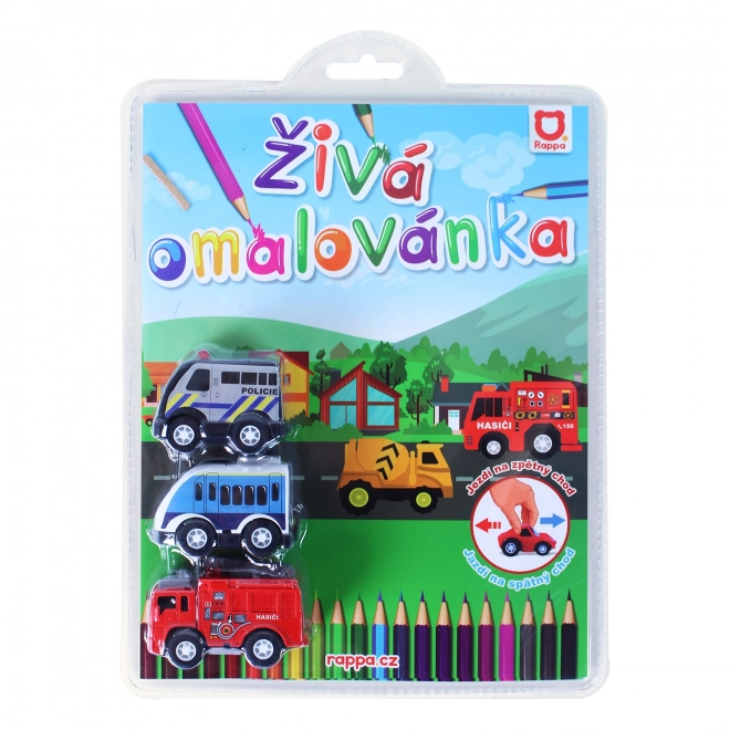 Levende kleurplaat auto's 3 stuks