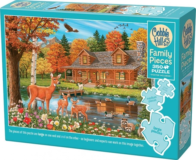 COBBLE HILL Familie puzzel Vijver bij de hut 350 stukjes