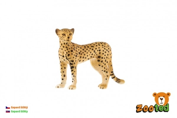 Gepard gestroomlijnd zooted plastic 8cm in zakje