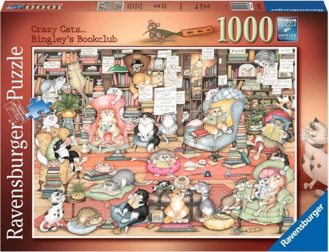 Puzzel Gekke Katten: Bingley's Boekenclub 1000 Stukken