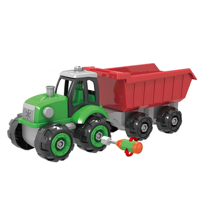 Schroeftractor met aanhanger