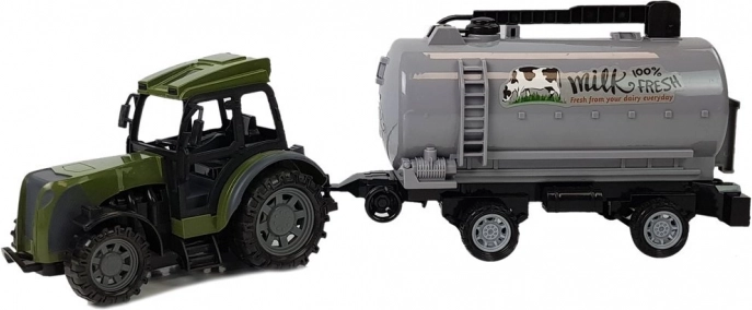 Realistische set tractor + melktank