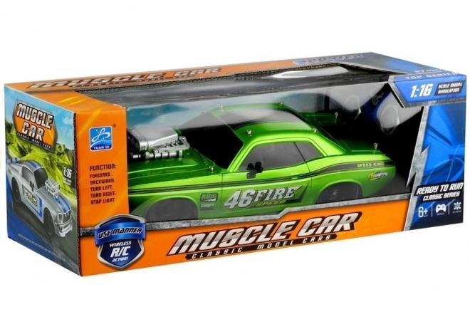 Groene op afstand bestuurbare auto 1:16 R/C