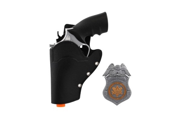 Kinde politie set: revolver met holster en badge