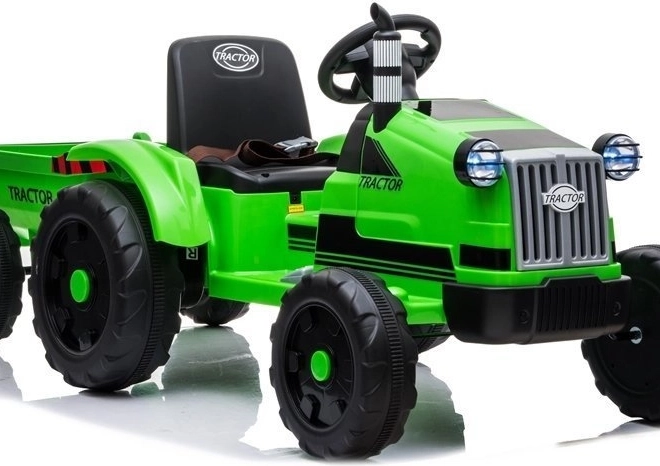 Kinder accu tractor met aanhanger groen